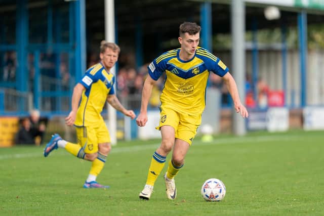 Luca Colville on the attack for the Seadogs at King's Lynn Town. Photo by Wandering Photography