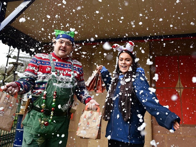 Santas helpers in the snow