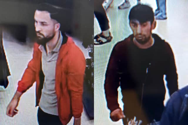 The police have released two CCTV images of two men after a fishing kit was stolen from Boyes in Scarborough