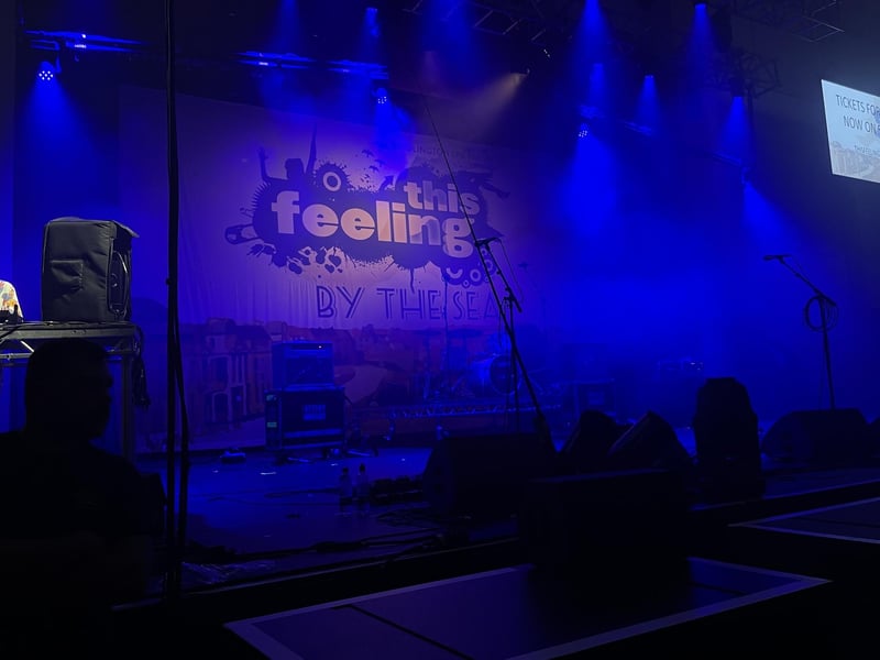 The This Feeling stage inside Bridlington Spa's Royal Hall.