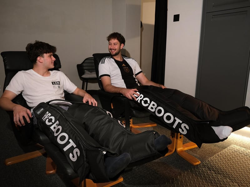 Relaxing with the pressure boots