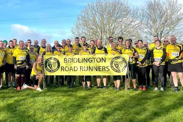 Bridlington Road Runners line up at the delayed Christmas Handicap 10k race based around Kilham last weekend.