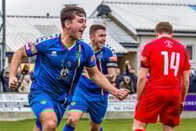Harrison Beeden scored the opening goal for Whitby Town at Blyth.