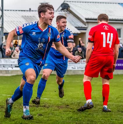 Harrison Beeden scored the opening goal for Whitby Town at Blyth.