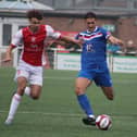 Jassem Sukar in action for Whitby Town during their 5-1 loss at Ilkeston Town. PHOTO BY OWEN COX