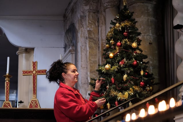 Nicola Hutchinson with some of the festive trees..
picture: Richard Ponter, 225201b