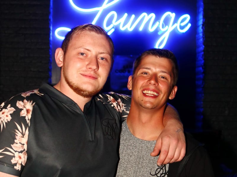 Callum & Luke enjoying a lad's night out in Blue Lounge