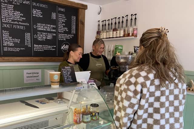 Lillies Sandwich and Salad Bar serves freshly made sandwiches and salads, alongside sweet treats.