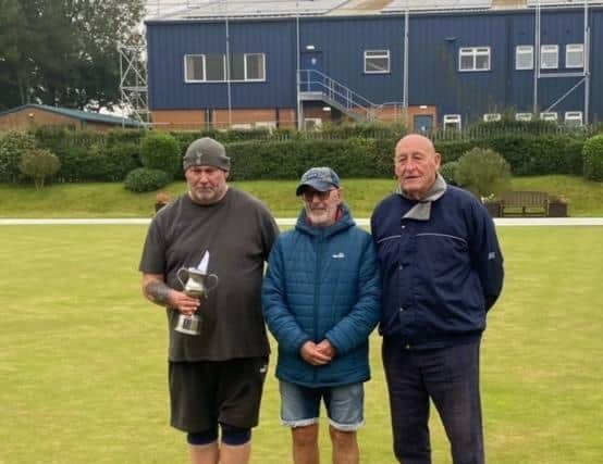 Merit winners from left, Kevin Gates & Harry Old with Hunmanby's Phil Todd.