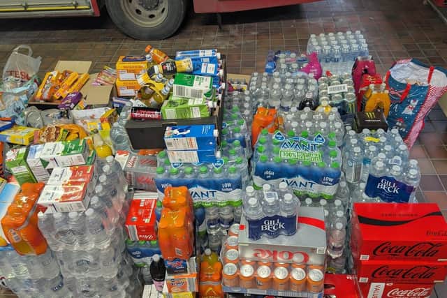 Thirsk Fire Station shared a picture of the donations they have received