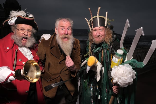 Scarborough Town Crier David Birdsall, Organiser Anthony Springall and Steve Crawford.picture: Richard Ponter