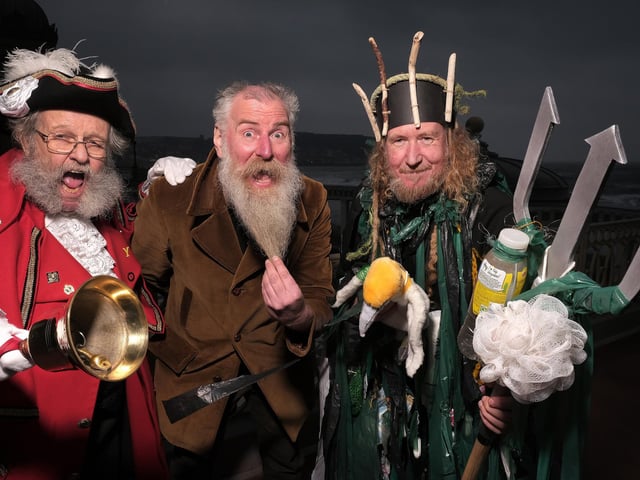 Scarborough Town Crier David Birdsall, Organiser Anthony Springall and Steve Crawford.picture: Richard Ponter