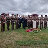 The Military Party and family of LCpl Claude Stanley Dell at the graveside. Photo: Crown Copyright