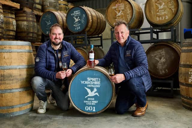 Joe Clark and David Thompson with the 10th Anniversary Special Release whisky