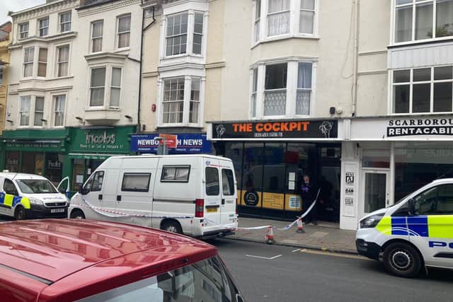 The scene on Newborough where a man was attacked.