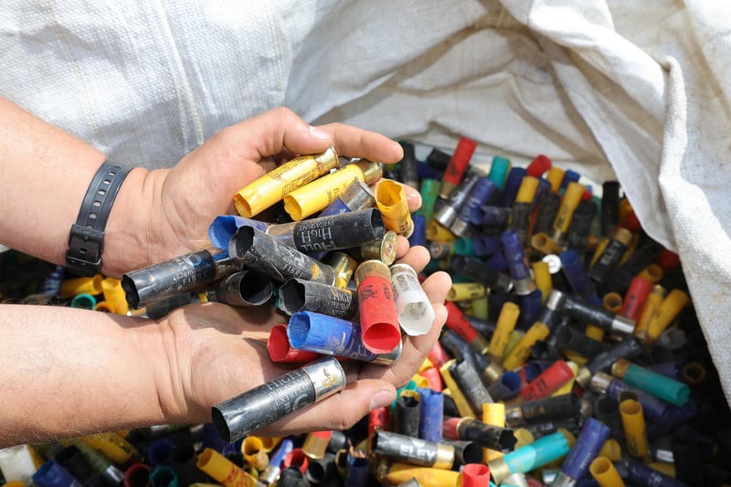 Shotgun cartridges ready for recycling