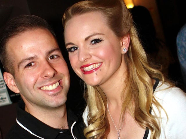 Darren & Katie enjoy their night out in town.