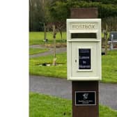 The 'Letters to Heaven' post box in the Memorial Gardens