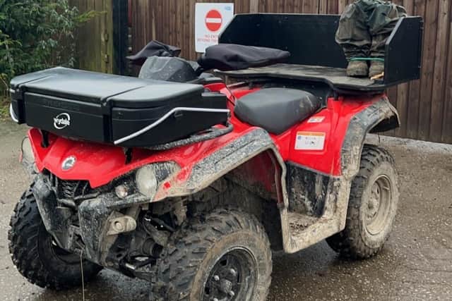 The quad bike that was taken during the burglary