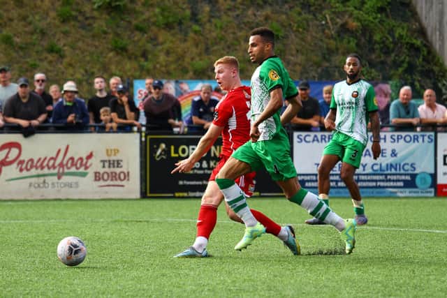 Alex Wiles scored the second goal for Boro at Bishop's Stortford. PHOTO BY ZACH FORSTER