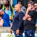 Blues boss Nathan Haslam, left, has dismissed the reports linking him to the vacant Darlington FC manager's role.