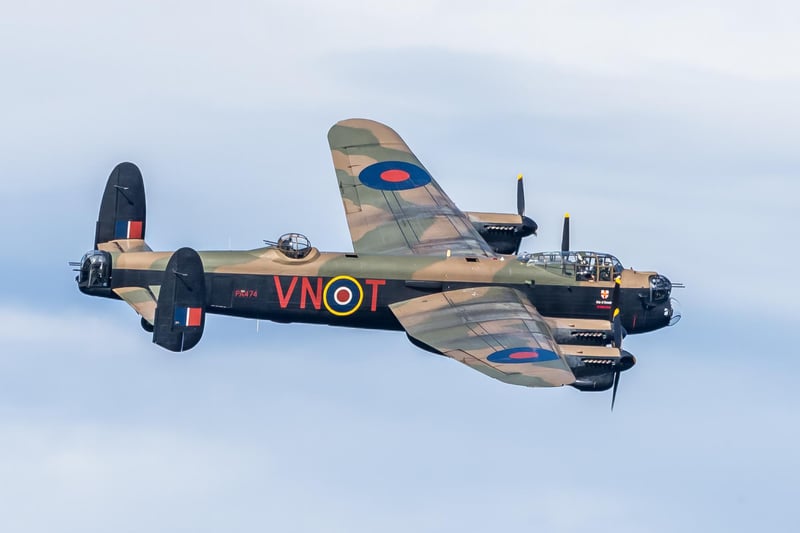 The Lancaster makes for a stunning sight on one of its two weekend flights over Whitby.
picture: Brian Murfield