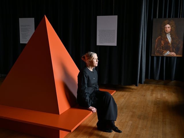 Roz Barr at the exhibition. photo: Richard Ponter