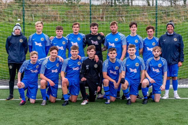 Whitby Fishermen’s Society roared to a 5-0 home win against Whinney Banks YCC in the North Riding Football League first division on Saturday afternoon. Photos by Brian Murfield