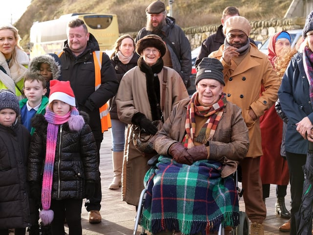 The unveiling took place near the old Toll House, and special guests included Lady Ayckbourn and Sir Alan Ayckbourn.