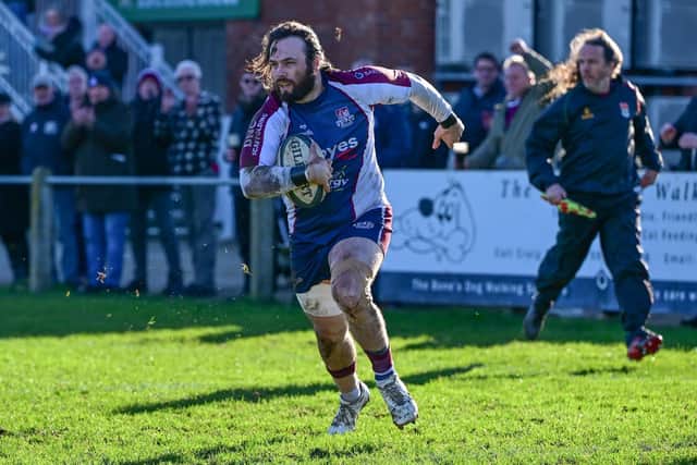 Harry Domett scored two tries as Scarborough RUFC won 36-22 at home to Selby. Photo by Andy Standing