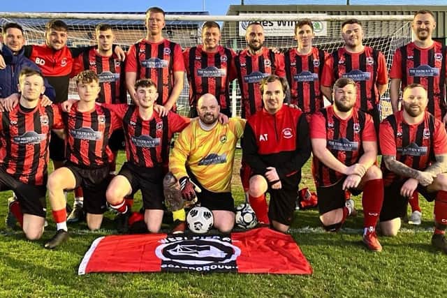 West Pier won 3-0 in the Beckett Football League Gordon Harrison Memorial Trophy final against Ayton. Photo by Andrew Spivey