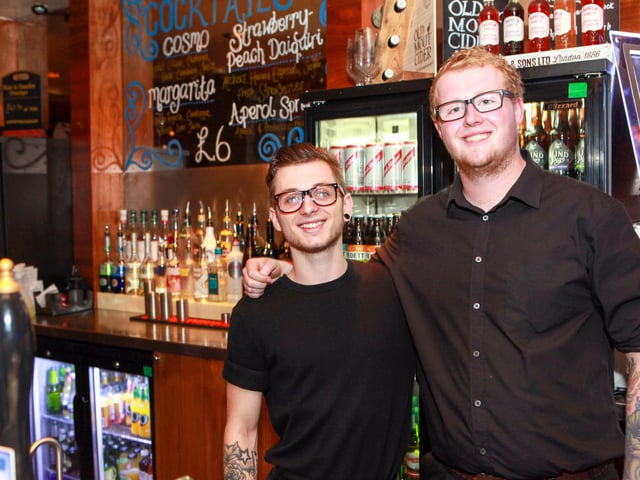 Jordan & Tom welcome the punter's into Blue Lounge