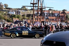 The cars attract a good crowd in Whitby town centre.