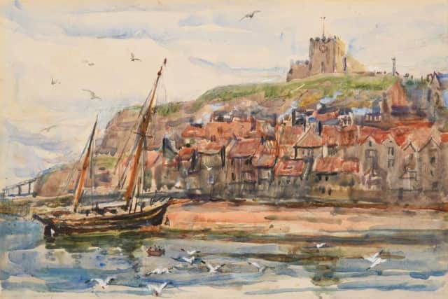A View of Whitby Castle by Rowland Henry Hill.
