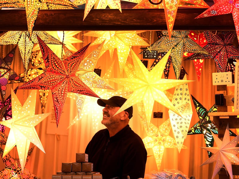 Mark Pacan pictured with his christmas stars at the market.