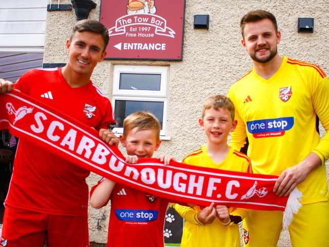 Boro show off the new home Adidas kit and keeper's kit.