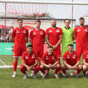 Bridlington Town line up before their 13-0 home win against Bridlington Town SFS Under-19s. Photo by TCF Photography