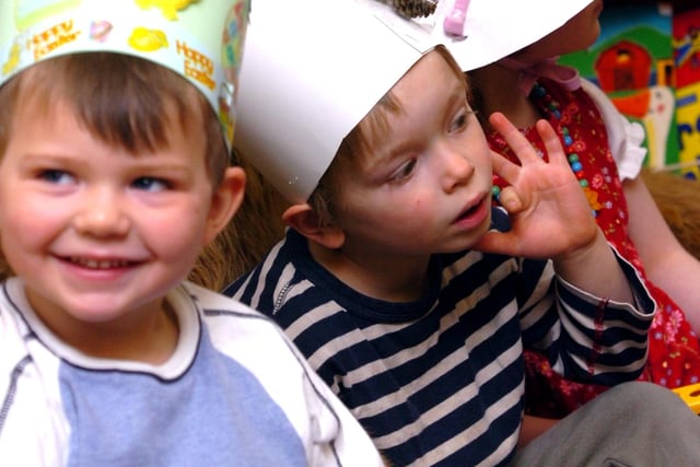 Easter bonnets at Fulwood Pre School Nursery. Pictured are George Wells (left) and Albie Greenstreet in 2007