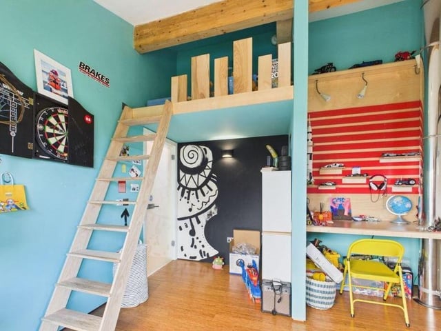 Flexible space with a mezzanine level.