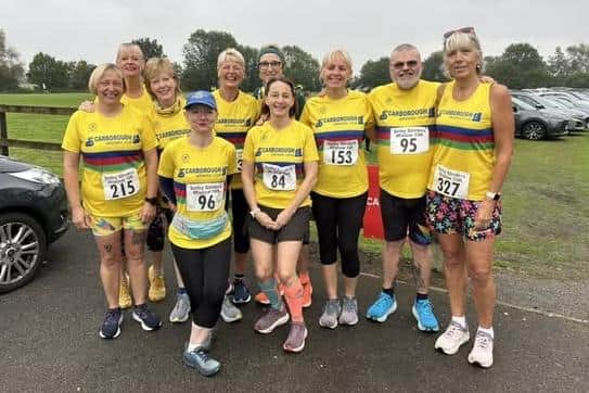 The Scarborough Athletic Club squad line up at the Wistow 10K.