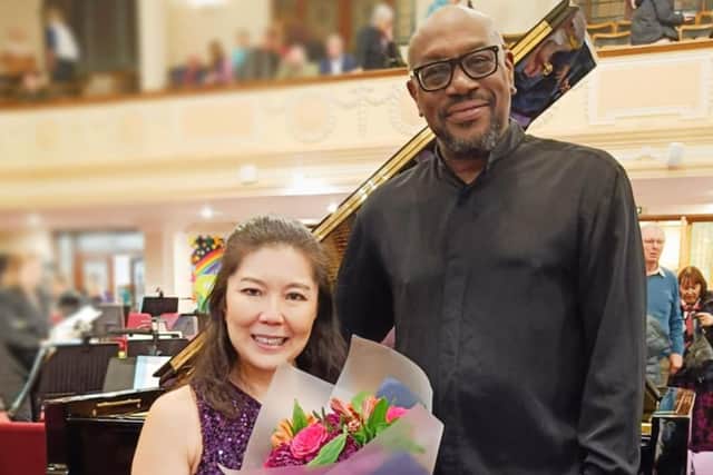Conductor Shaun Matthew and soloist Yuki Negish