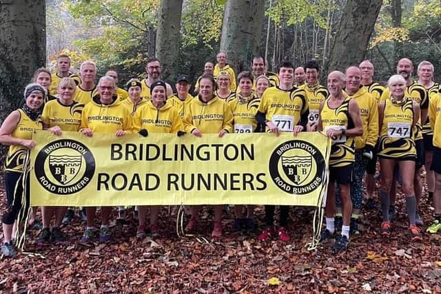 The Bridlington Road Runners team line up at the East Yorkshire Cross Country League fixture at Welton