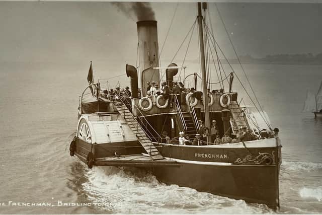 The Frenchman was a famous paddle-steamer that was used for excursions and pleasure cruises along Bridlington’s sun-kissed coastline.