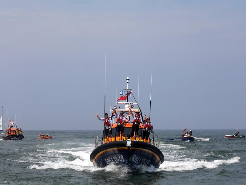 The new Shannon class lifeboat, Lois Ivan, heads into Whitby on June 11.
picture: Ceri Oakes / RNLI