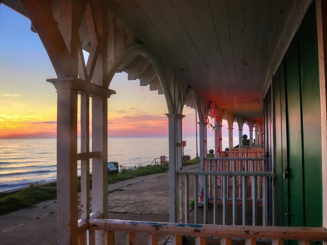 Sunrise through the arches.