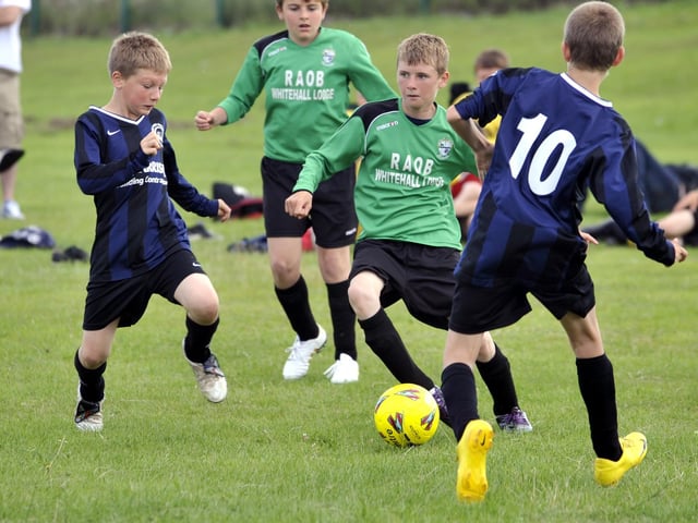 Sixth annual Scholes Park Raiders juniors football competition, Raincliffe School - Fishburn Park (green) v West Pier picture by Andrew Higgins