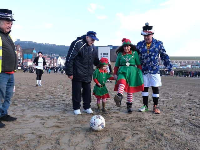 Charter Mayor of Scarborough Janet Jefferson gets the match underway