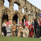 Some of the Krampus characters at Whitby Abbey. (c) Baxter Photography