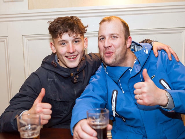 Brandan and Baz enjoy a weekend swill in Bar2B.