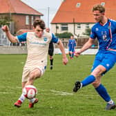 Blues ace Connor Simpson in action against Radcliffe in the 0-0 draw on Saturday. PHOTOS BY BRIAN MURFIELD